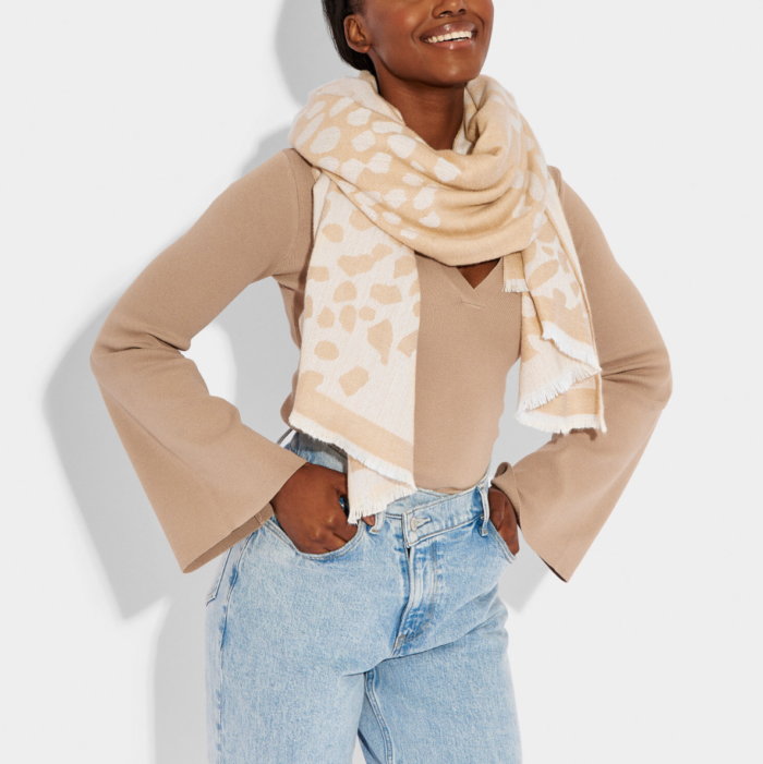 Large Dalmatian Printed Blanket Scarf